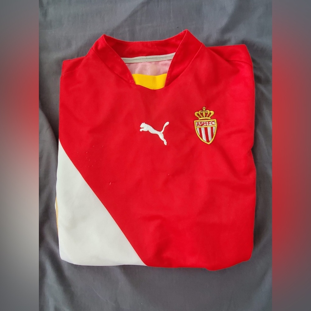 Puma' Red & White Football Top with AS Monaco Crest